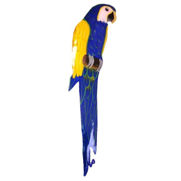 Hatian Metal Tropical Parrot Bath Wall Decor Hooks Blue and Yellow - Picture 2 of 5